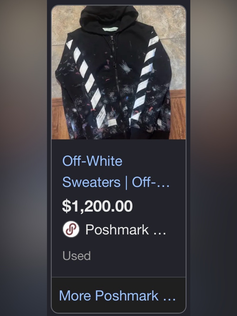Off-White Black Hoodie with White Diagonal Stripes